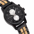 Montre en bois homme noir et blanc